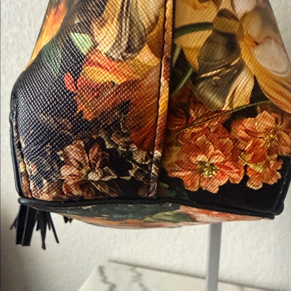 Steve Madden Flower Dome Satchel with Gold Accents & Crossbody Strap - Picture 6 of 10